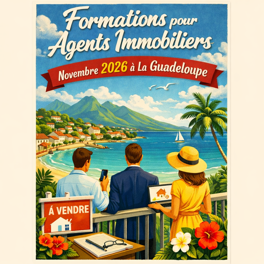 Affiche formations agents immobiliers Loi ALUR Guadeloupe novembre 2026 Jumaka